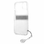 Guess GUHCP13MKB4GGR Gray Strap Charm Transparent Kryt iPhone 13