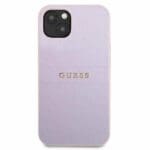 Guess GUHCP13MPSASBPU Purple Saffiano Hot Stamp & Metal Logo Kryt iPhone 13
