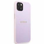 Guess GUHCP13MPSASBPU Purple Saffiano Hot Stamp & Metal Logo Kryt iPhone 13