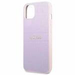 Guess GUHCP13MPSASBPU Purple Saffiano Hot Stamp & Metal Logo Kryt iPhone 13