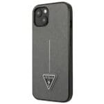 Guess GUHCP13MPSATLG Silver Saffianotriangle Logo Kryt iPhone 13