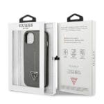 Guess GUHCP13MPSATLG Silver Saffianotriangle Logo Kryt iPhone 13
