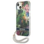 Guess GUHCP13SHFLSB Blue Flower Strap Kryt iPhone 13 Mini