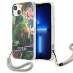 Guess GUHCP13SHFLSB Blue Flower Strap Kryt iPhone 13 Mini