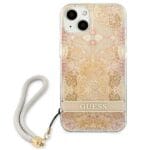 Guess GUHCP13SHFLSD Gold Flower Strap Kryt iPhone 13 Mini