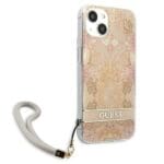 Guess GUHCP13SHFLSD Gold Flower Strap Kryt iPhone 13 Mini