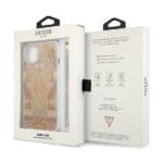Guess GUHCP13SHFLSD Gold Flower Strap Kryt iPhone 13 Mini