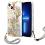 Guess GUHCP13SHFLSU Green Flower Strap Kryt iPhone 13 Mini