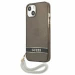 Guess GUHCP13SHTSGSK Black Translucent Stap Kryt iPhone 13 Mini