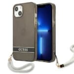 Guess GUHCP13SHTSGSK Black Translucent Stap Kryt iPhone 13 Mini