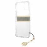 Guess GUHCP13SKB4GBR Brown Strap Charm Transparent Kryt iPhone 13 Mini