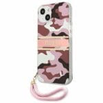 Guess GUHCP13SKCABPI Pink Camo Strap Collection Kryt iPhone 13 Mini