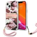 Guess GUHCP13SKCABPI Pink Camo Strap Collection Kryt iPhone 13 Mini
