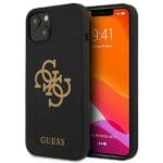 Guess GUHCP13SLS4GGBK Black Silicone 4G Logo Kryt iPhone 13 Mini