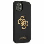 Guess GUHCP13SLS4GGBK Black Silicone 4G Logo Kryt iPhone 13 Mini