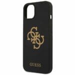 Guess GUHCP13SLS4GGBK Black Silicone 4G Logo Kryt iPhone 13 Mini