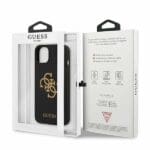 Guess GUHCP13SLS4GGBK Black Silicone 4G Logo Kryt iPhone 13 Mini