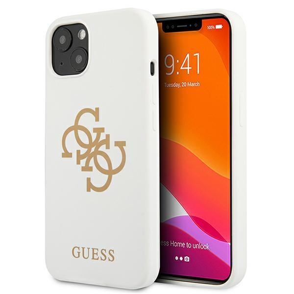 Guess GUHCP13SLS4GGWH White Silicone 4G Logo Kryt iPhone 13 Mini