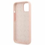 Guess GUHCP13SLS4GWPI Pink Silicone 4G Logo Kryt iPhone 13 Mini