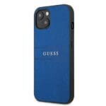 Guess GUHCP13SPSASBBL Blue Saffiano Strap Kryt iPhone 13 Mini
