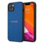 Guess GUHCP13SPSASBBL Blue Saffiano Strap Kryt iPhone 13 Mini