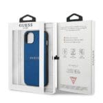 Guess GUHCP13SPSASBBL Blue Saffiano Strap Kryt iPhone 13 Mini