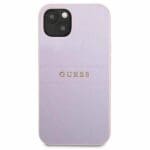 Guess GUHCP13SPSASBPU Purple Saffiano Hot Stamp & Metal Logo Kryt iPhone 13 Mini