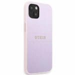 Guess GUHCP13SPSASBPU Purple Saffiano Hot Stamp & Metal Logo Kryt iPhone 13 Mini