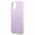 Guess GUHCP13SPSASBPU Purple Saffiano Hot Stamp & Metal Logo Kryt iPhone 13 Mini