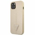Guess GUHCP13SPSATLE Beige SaffianoTriangle Logo Kryt iPhone 13 Mini