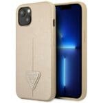Guess GUHCP13SPSATLE Beige SaffianoTriangle Logo Kryt iPhone 13 Mini