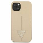 Guess GUHCP13SPSATLE Beige SaffianoTriangle Logo Kryt iPhone 13 Mini