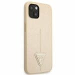 Guess GUHCP13SPSATLE Beige SaffianoTriangle Logo Kryt iPhone 13 Mini
