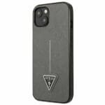 Guess GUHCP13SPSATLG Silver SaffianoTriangle Logo Kryt iPhone 13 Mini