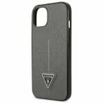 Guess GUHCP13SPSATLG Silver SaffianoTriangle Logo Kryt iPhone 13 Mini