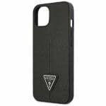 Guess GUHCP13SPSATLK Black SaffianoTriangle Logo Kryt iPhone 13 Mini