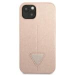 Guess GUHCP13SPSATLP Pink SaffianoTriangle Logo Kryt iPhone 13 Mini