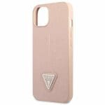 Guess GUHCP13SPSATLP Pink SaffianoTriangle Logo Kryt iPhone 13 Mini