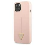 Guess GUHCP13SSLTGP Pink Hardcase Silicone Triangle Kryt iPhone 13 Mini