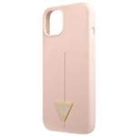 Guess GUHCP13SSLTGP Pink Hardcase Silicone Triangle Kryt iPhone 13 Mini