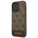Guess GUHCP13XG4GLBR Brown 4G Stripe Collection Kryt iPhone 13 Pro Max