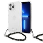 Guess GUHCP13XKPSBK Transparent Black Pearl Kryt iPhone 13 Pro Max