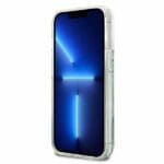 Guess GUHCP13XLFLSN Green Flower Liquid Glitter Kryt iPhone 13 Pro Max