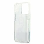 Guess GUHCP13XLFLSN Green Flower Liquid Glitter Kryt iPhone 13 Pro Max