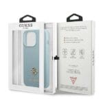 Guess GUHCP13XPS4MB Blue Saffiano 4G Small Metal Logo Kryt iPhone 13 Pro Max