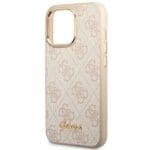 Guess GUHCP14LHG4SHP Pink 4G Vintage Gold Logo Kryt iPhone 14 Pro