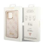 Guess GUHCP14LHG4SHP Pink 4G Vintage Gold Logo Kryt iPhone 14 Pro