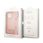 Guess GUHCP14LHGCOHP Pink Translucent Pearl Strap Kryt iPhone 14 Pro