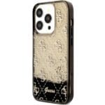Guess GUHCP14LLC4PSGK Black Hardcase Liquid Glitter 4G Transparent Kryt iPhone 14 Pro