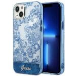 Guess GUHCP14MHGPLHB Blue Porcelain Collection Kryt iPhone 14 Plus